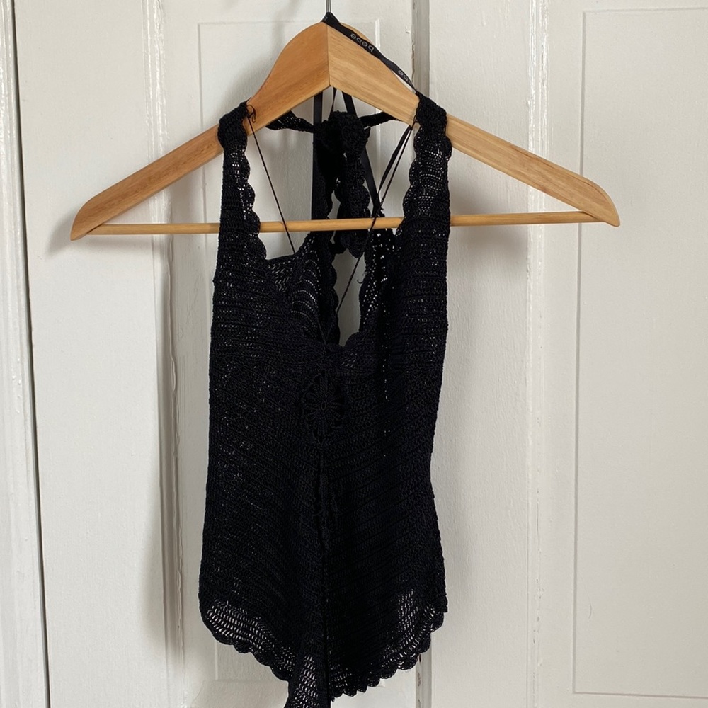 Bebe black knit halter S